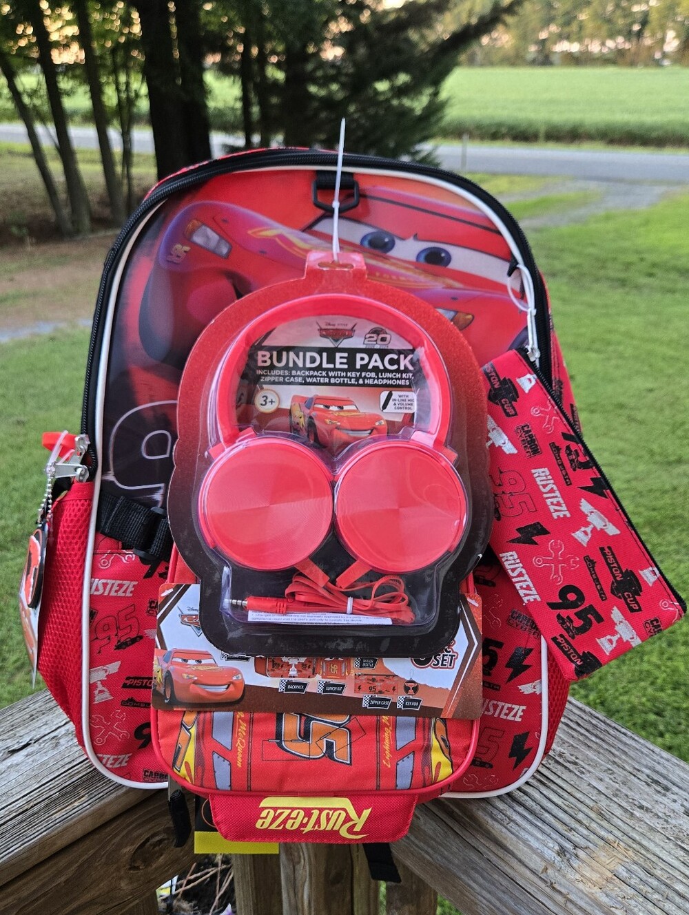 Cars Kids Red Bundle Pack with Headphones and Accessories